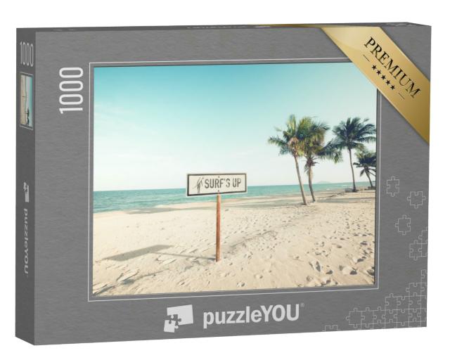 Puzzle 1000 Teile „Surfer willkommen: ein tropisches Strandparadies“