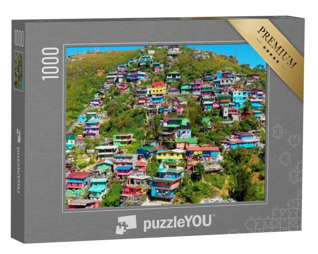 Puzzle 1000 Teile „Bunte Häuservon La Trinidad, Philippinen“