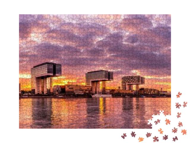 Puzzle 1000 Teile „Kranhäuser am Rhein in Köln“