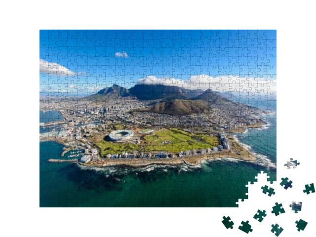 Puzzle 500 Teile „Blick vom Hubschrauber: Luftaufnahme von Kapstadt, Südafrika“