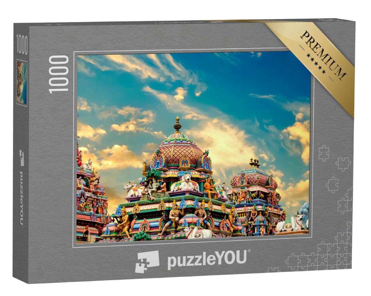 Puzzle 1000 Teile „Bild von bunten Gopura in Tamil Nadu, Indien“