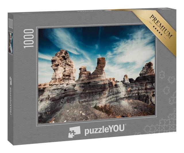 Puzzle 1000 Teile „Vulkanischer Canyon auf Lanzarote, Kanarische Inseln, Spanien“