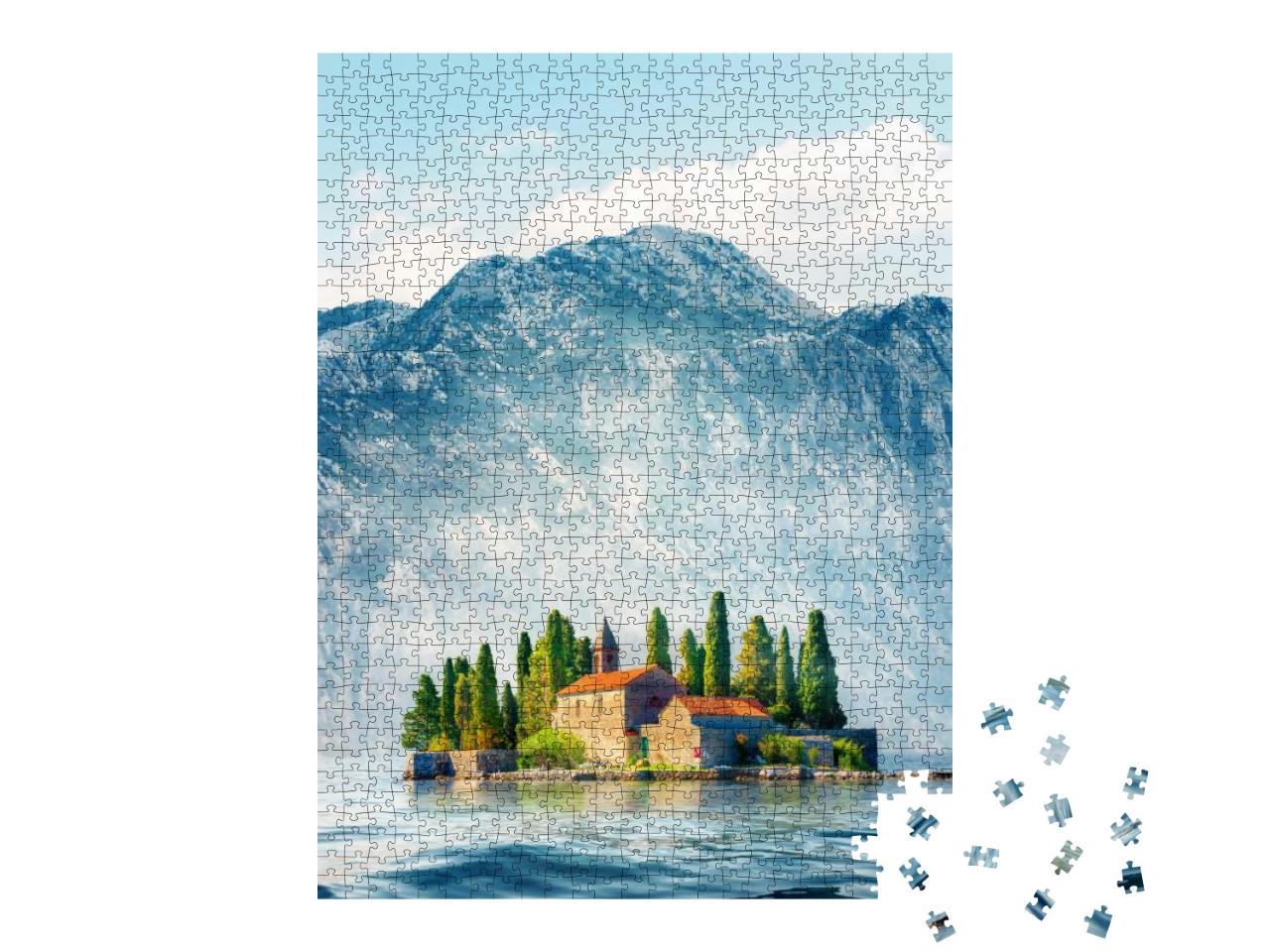 Puzzle 1000 Teile „Landschaft der St. George Insel, Bucht von Kotor, Montenegro“