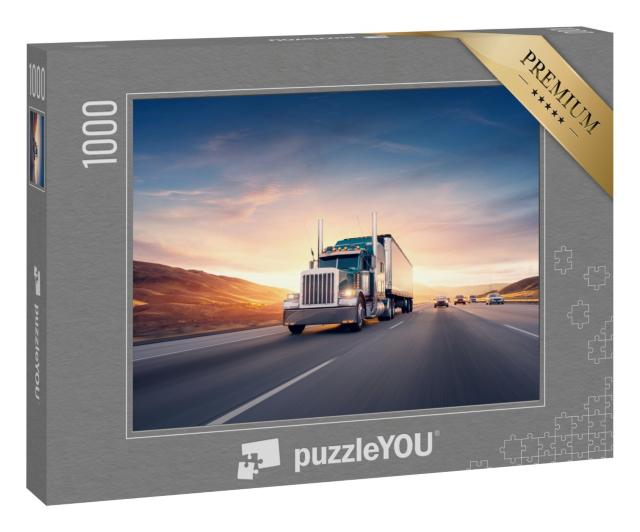 Puzzle 1000 Teile „Amerikanischer Truck auf dem Highway“