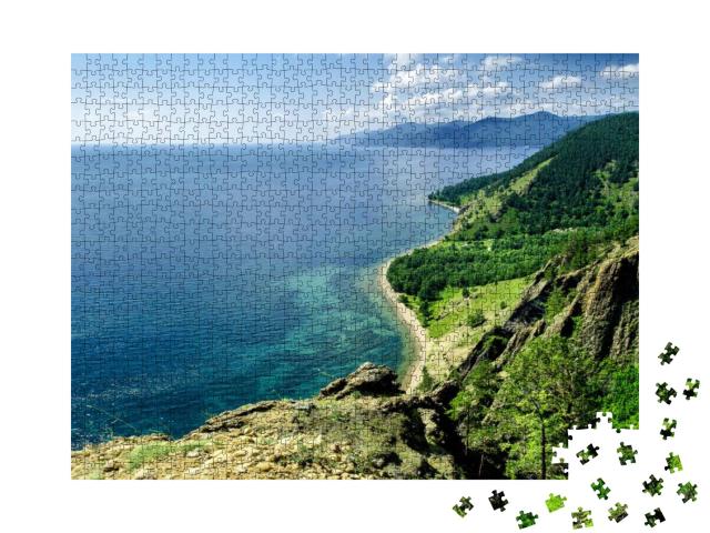 Puzzle 1000 Teile „Blick über den schönen Baikalsee, Russland“