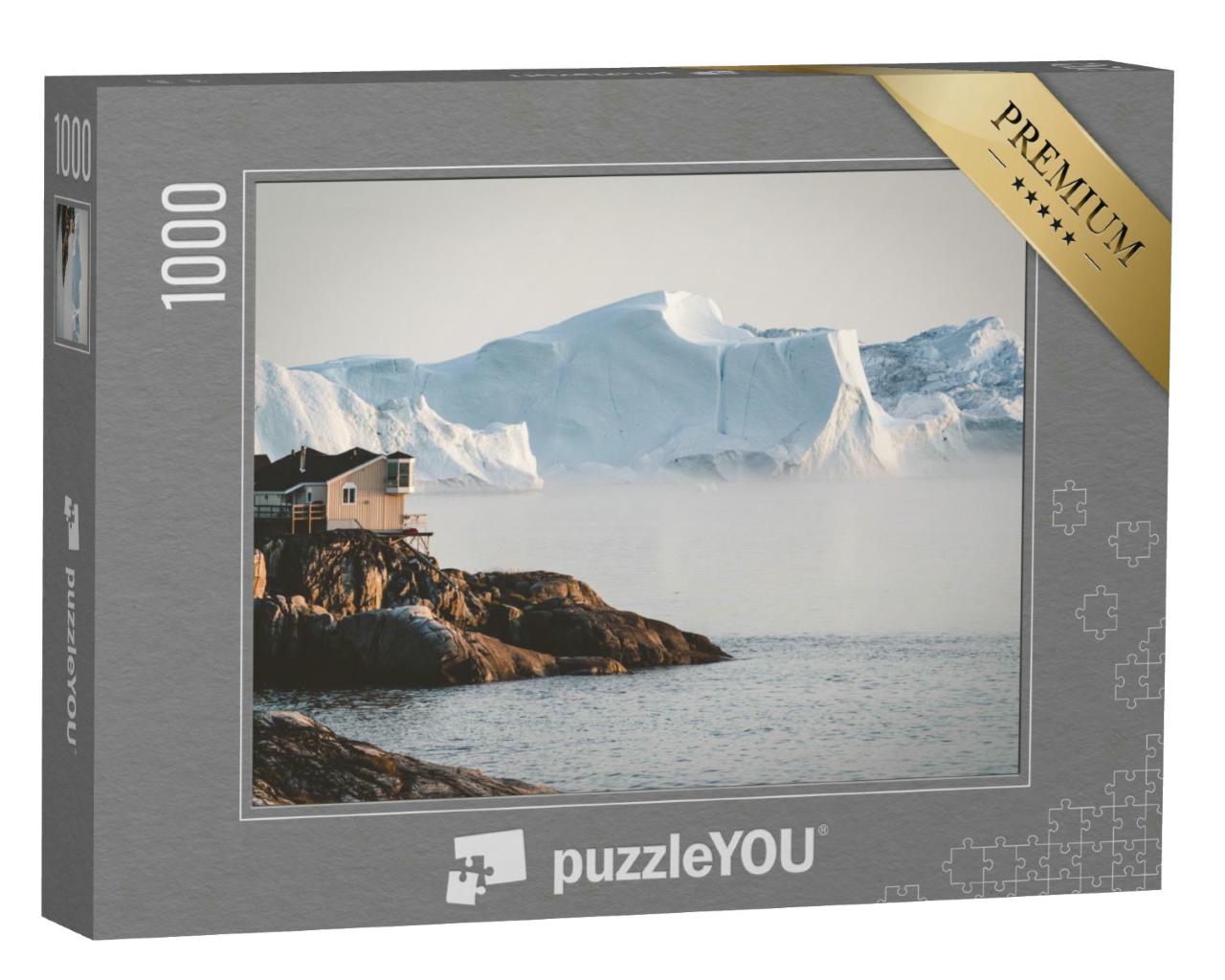 Puzzle 1000 Teile „Ilulissat, arktische Stadt bei Sonnenaufgang, Grönland“