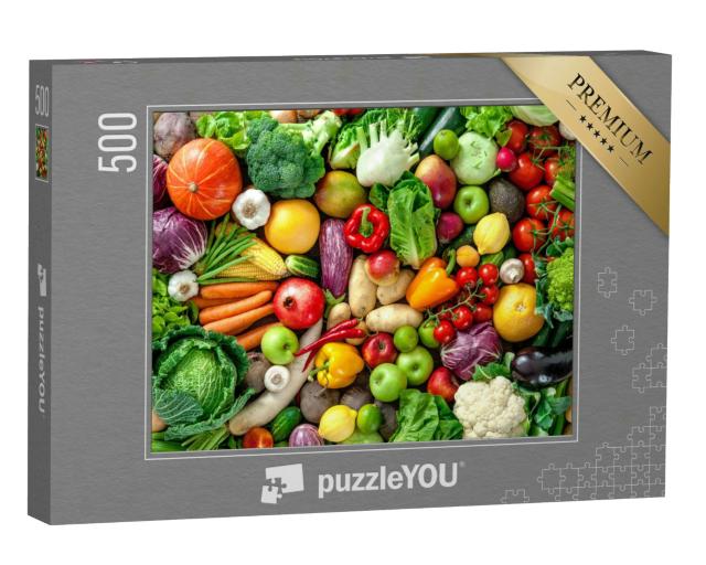 Puzzle 500 Teile „Sortiment von frischem Obst und Gemüse“