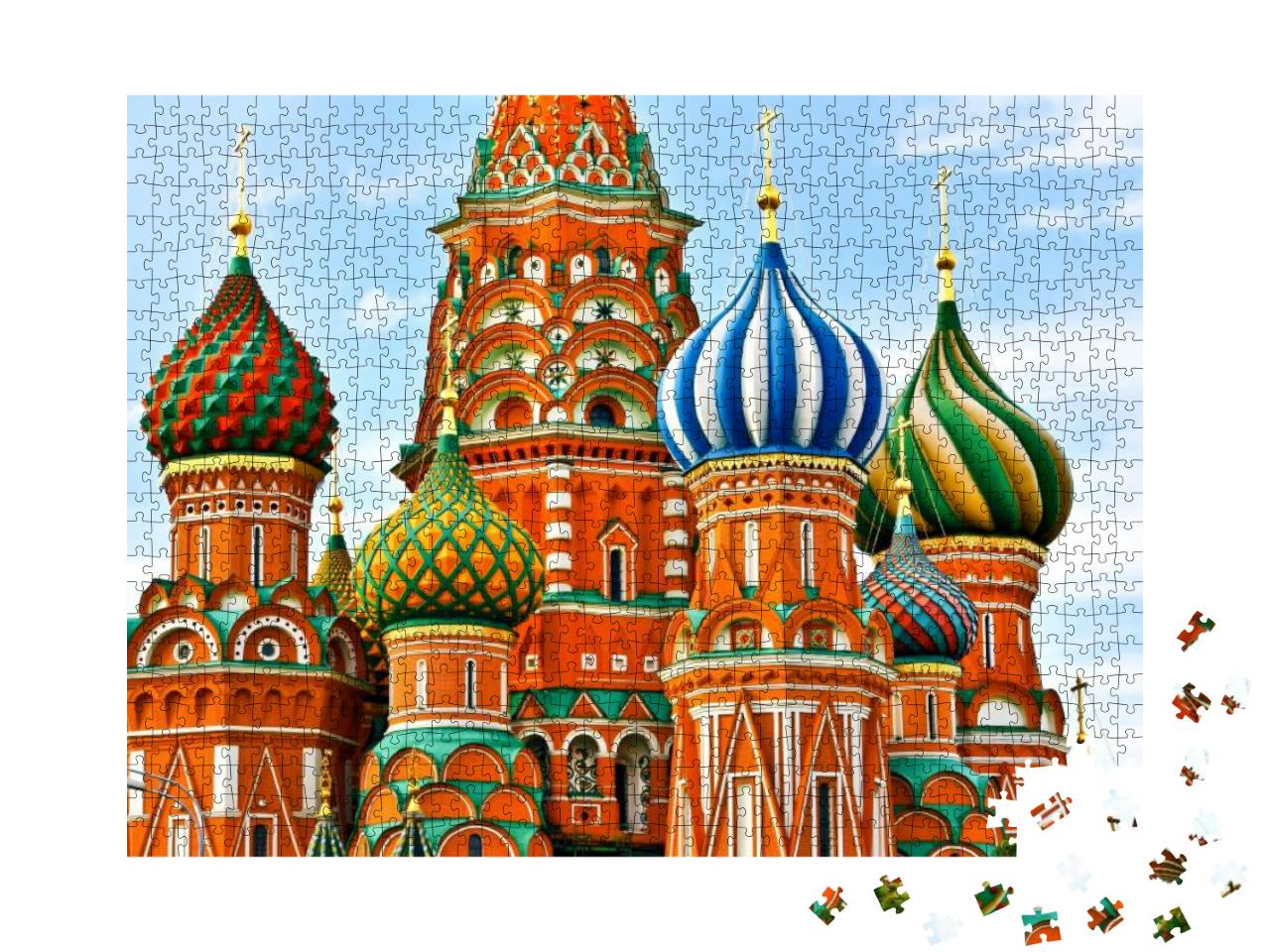 Puzzle 1000 Teile „Kathedrale auf dem Roten Platz in Moskau“