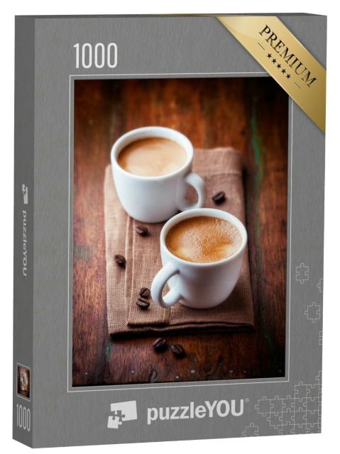 Puzzle 1000 Teile „Zwei Tassen von frisch aufgebrühtem Espresso“