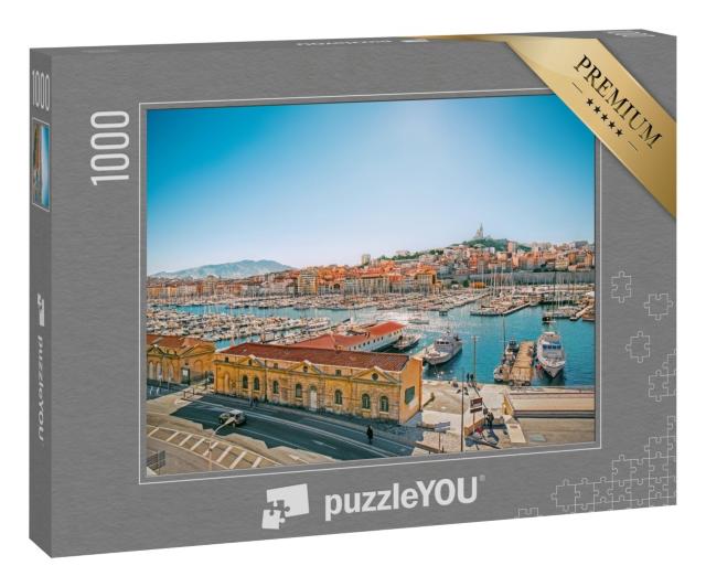 Puzzle 1000 Teile „Stadtbild von Vieux Port, Marseille, Provence, Frankreich“
