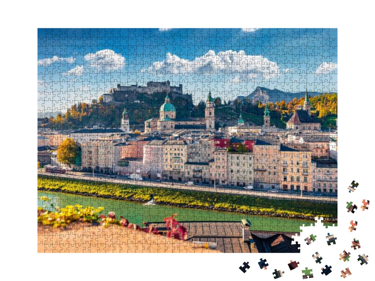 Puzzle 1000 Teile „Malerisches Stadtbild von Salzburg, Österreich“