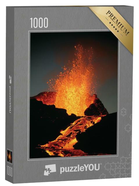 Puzzle 1000 Teile „Aus dem Kilauea-Vulkan spritzt kochende Lava“