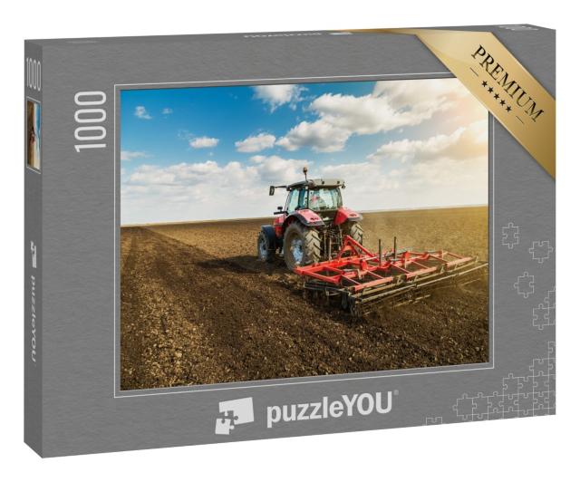 Puzzle 1000 Teile „Traktor bei der Vorbereitung des Bodens“