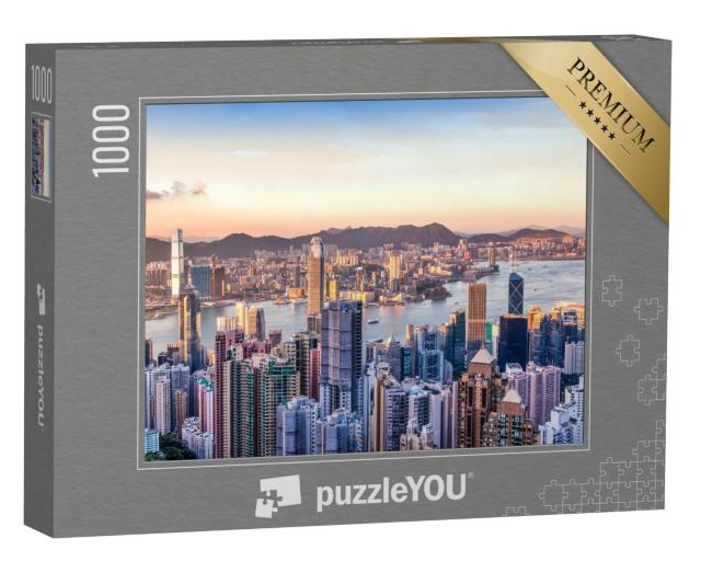 Puzzle 1000 Teile „Victoria Harbor mit Blick auf den Victoria Peak, Hongkong“