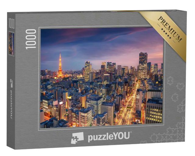 Puzzle 1000 Teile „Tokio, Japan: Abenddämmerung über der erleuchteten Stadt“