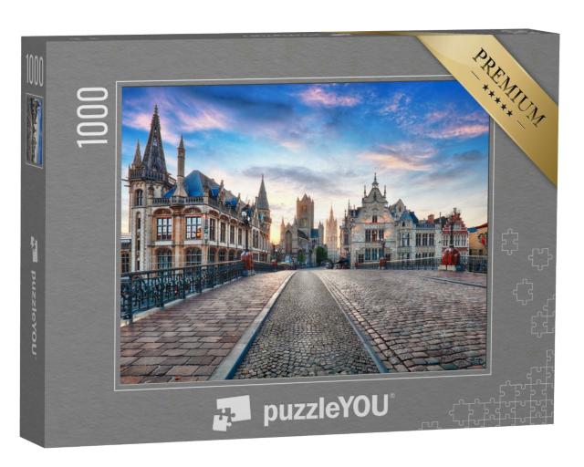 Puzzle 1000 Teile „Bezubernde Altstadt von Gent, Belgien“