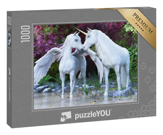 Puzzle 1000 Teile „Fantasy: ein Einhorn und Pegasus“