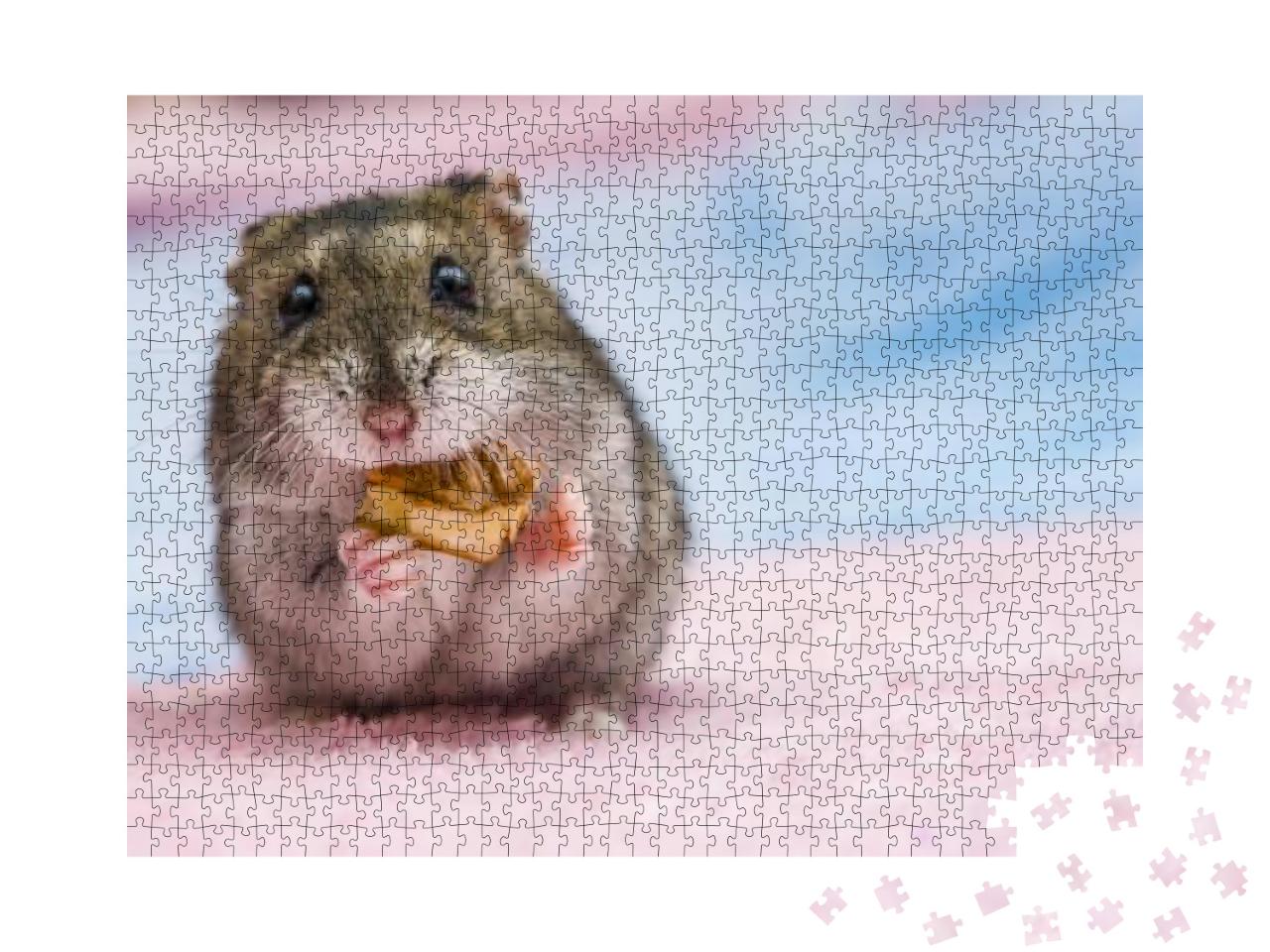 Puzzle 1000 Teile „Russischer Hamster beim Knabbern“