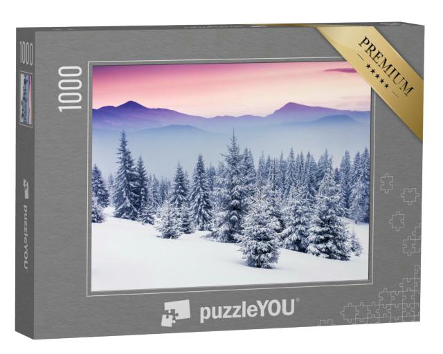 Puzzle 1000 Teile „Ruhige abendliche Winterlandschaft“