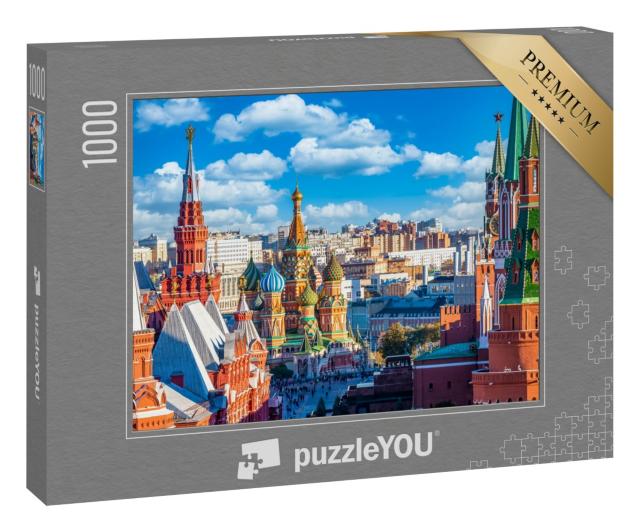 Puzzle 1000 Teile „Roter Platz mit Kreml und Basilius-Kathedrale, Moskau“