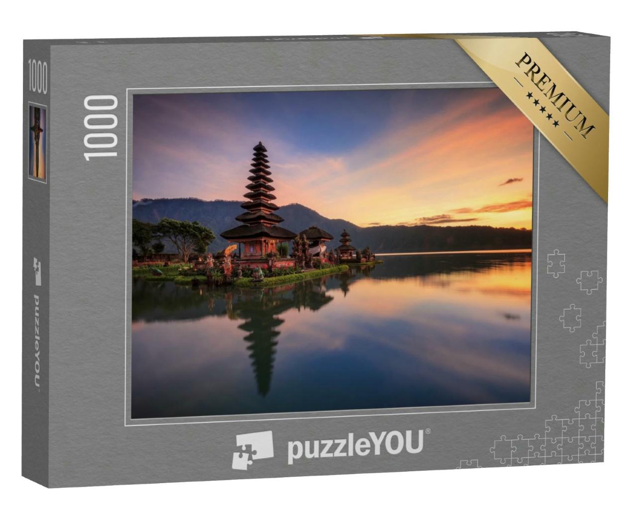 Puzzle 1000 Teile „Sonnenaufgang im Ulun Danu Tempel Bali“