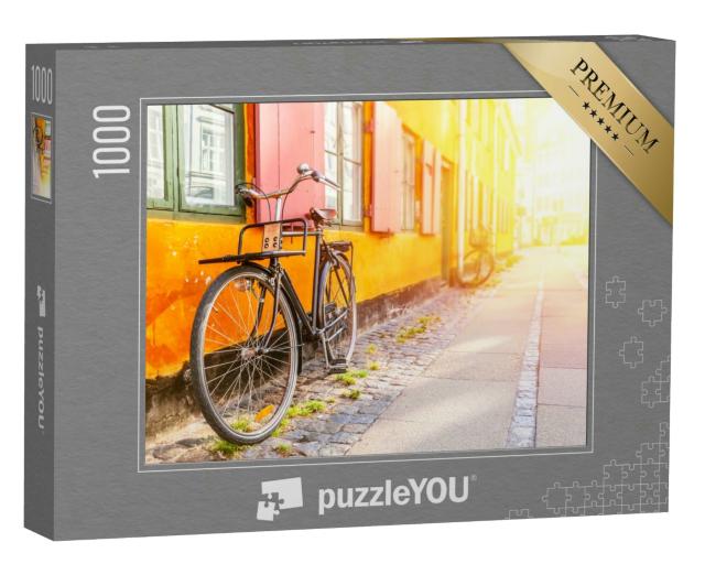 Puzzle 1000 Teile „Altes gelbes Haus des Stadtteils Nyboder, Kopenhagen, Dänemark“