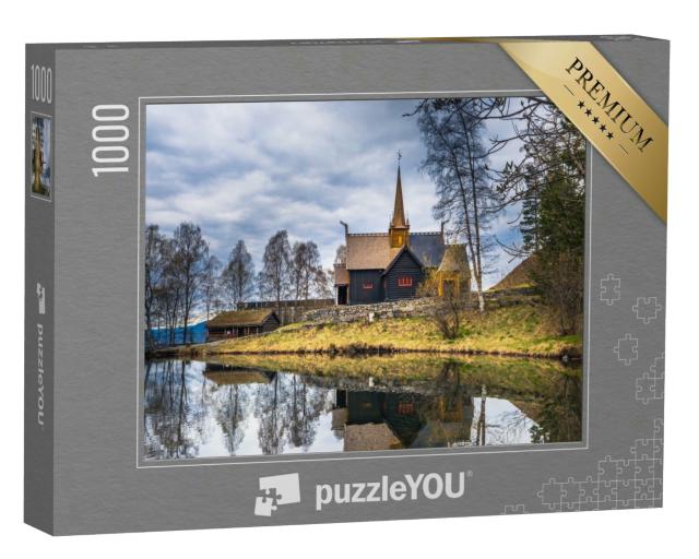 Puzzle 1000 Teile „Stabkirche Garmo, Lillehammer, Norwegen“
