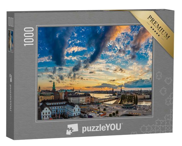 Puzzle 1000 Teile „Abendansicht von Gamla Stan in Stockholm, Schweden“