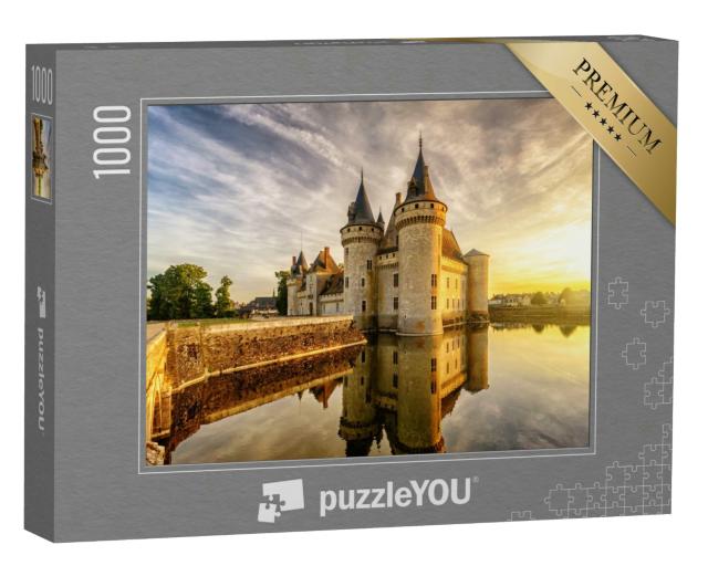 Puzzle 1000 Teile „Chateau de Sully-sur-Loire im Sonnenuntergang“