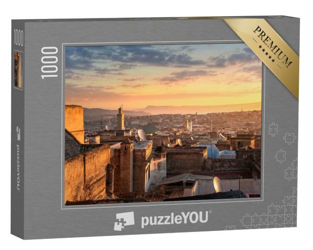 Puzzle 1000 Teile „Blick auf die alte Medina in Fez , Marokko“