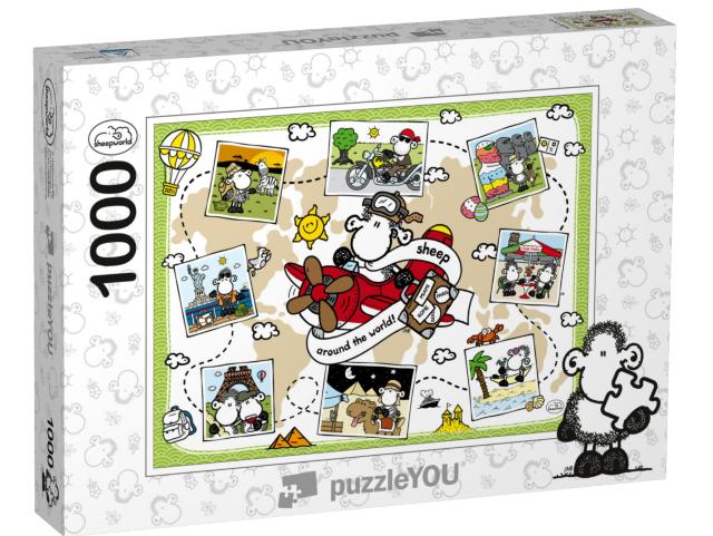 Puzzle 1000 Teile „Sheep around the world“