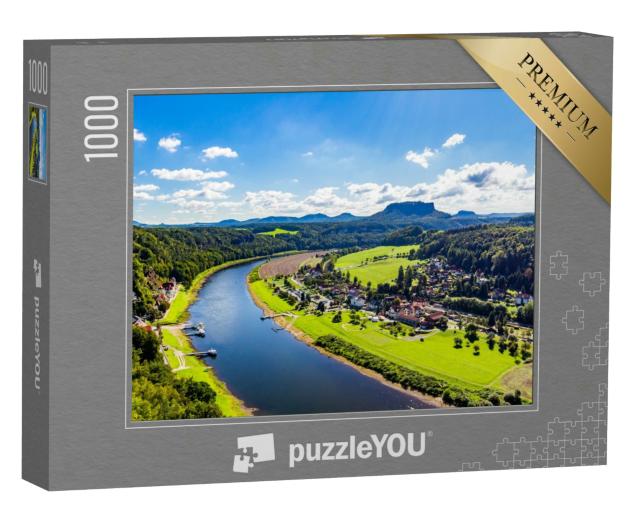 Puzzle 1000 Teile „Blick vom Aussichtspunkt Bastei in der Sächsischen Schweiz“