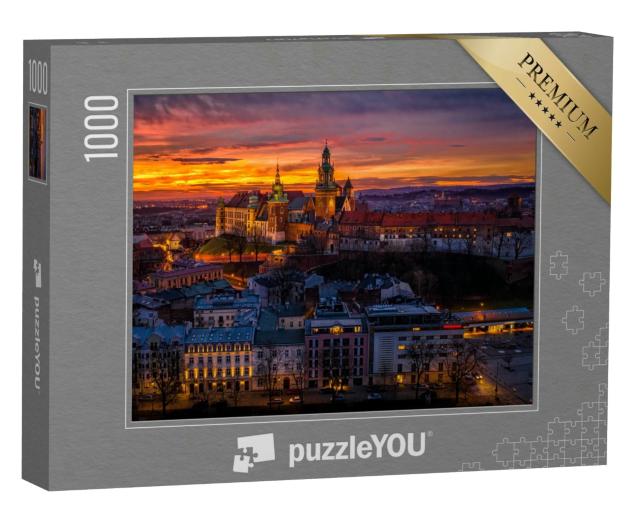 Puzzle 1000 Teile „Morgendämmerung über Schloss Wawel, Krakau, Polen“