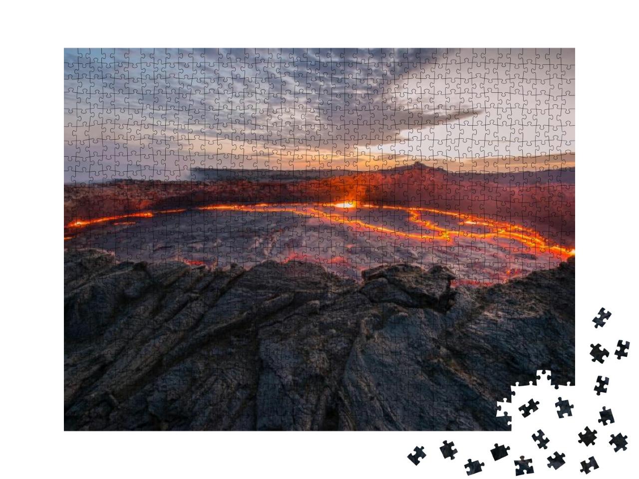 Puzzle 1000 Teile „Ertale ist der aktivste Vulkan Äthiopiens“