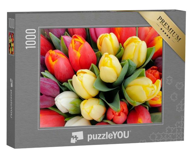 Puzzle 1000 Teile „Frühlingstulpen blumiger Tulpenstrauß“