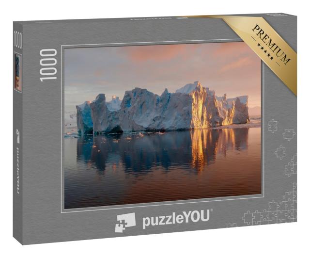 Puzzle 1000 Teile „Schöner Eisberg, der sich im Wasser spiegelt, Antarktis“
