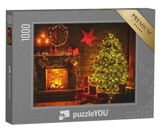 Puzzle 1000 Teile „Kaminfeuer zur Weihnachtszeit“