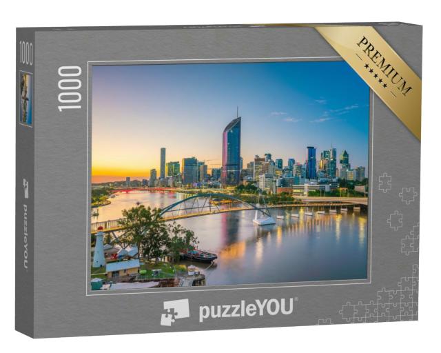 Puzzle 1000 Teile „Skyline von Brisbane in der Dämmerung, Australien“