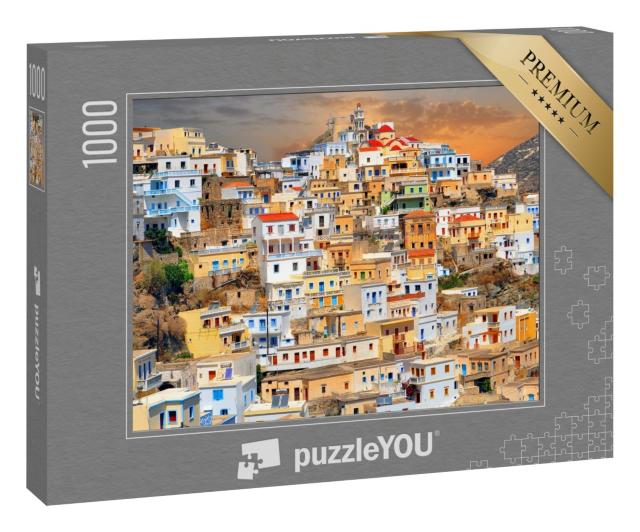 Puzzle 1000 Teile „Altes Dorf Olympos, Griechenland“