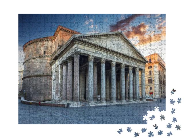 Puzzle 1000 Teile „Blick auf das Pantheon am Morgen, Rom“