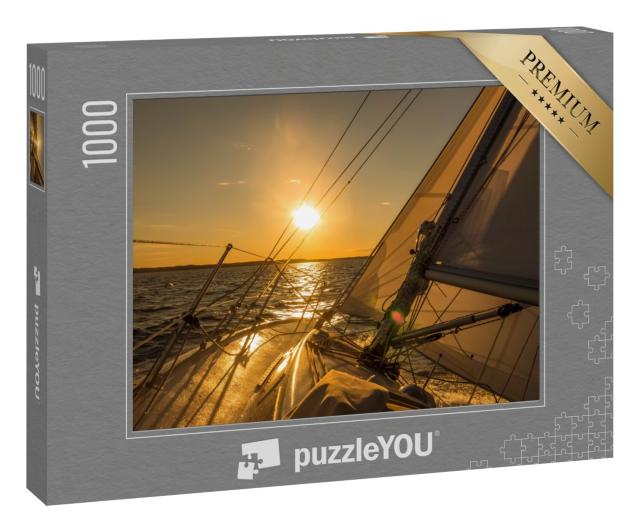 Puzzle 1000 Teile „Segelboot im Sonnenuntergang“