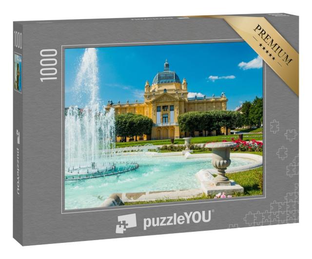 Puzzle 1000 Teile „Kunstpavillon und Springbrunnen, Zagreb, Kroatien“