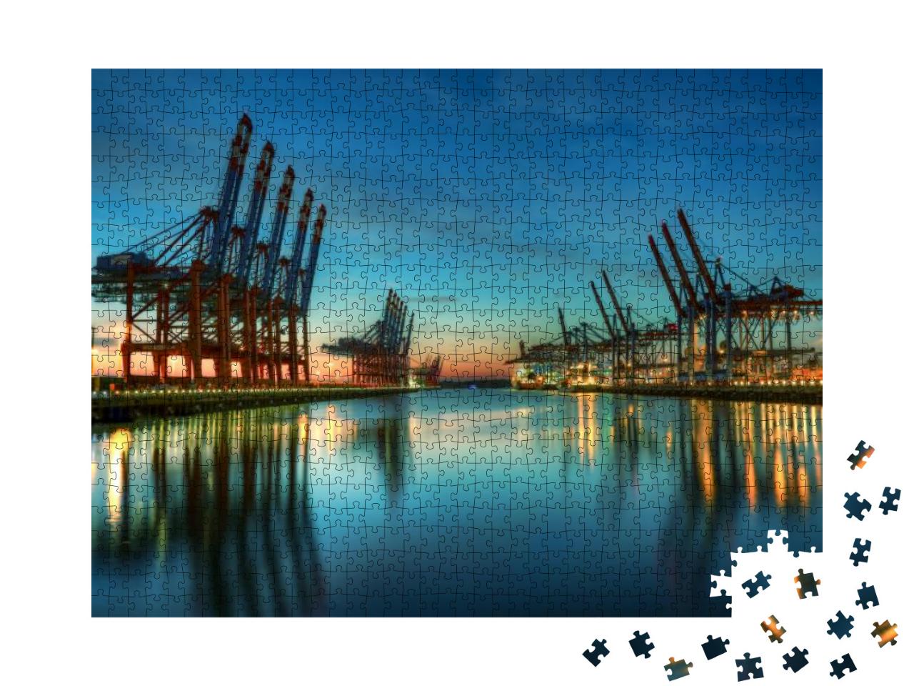 Puzzle 1000 Teile „Containerterminal Burchardkai im Hamburger Hafen“