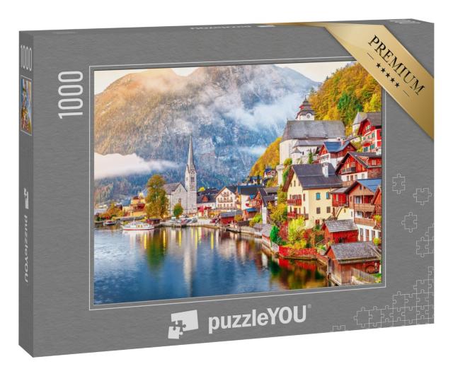 Puzzle 1000 Teile „Hallstätter See mit Ufer und Bergen, Österreich“