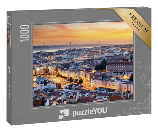 Puzzle 1000 Teile „Lissabon im Sonnenuntergang“