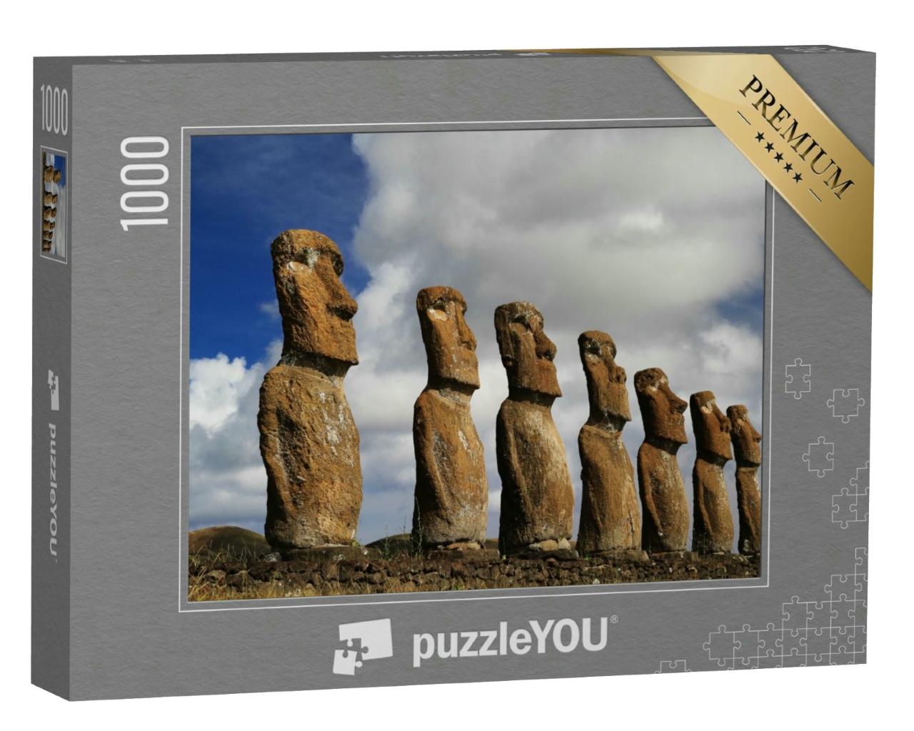 Puzzle 1000 Teile „Ahu Akivi Moai, berühmte Steinfiguren auf der Osterinsel“