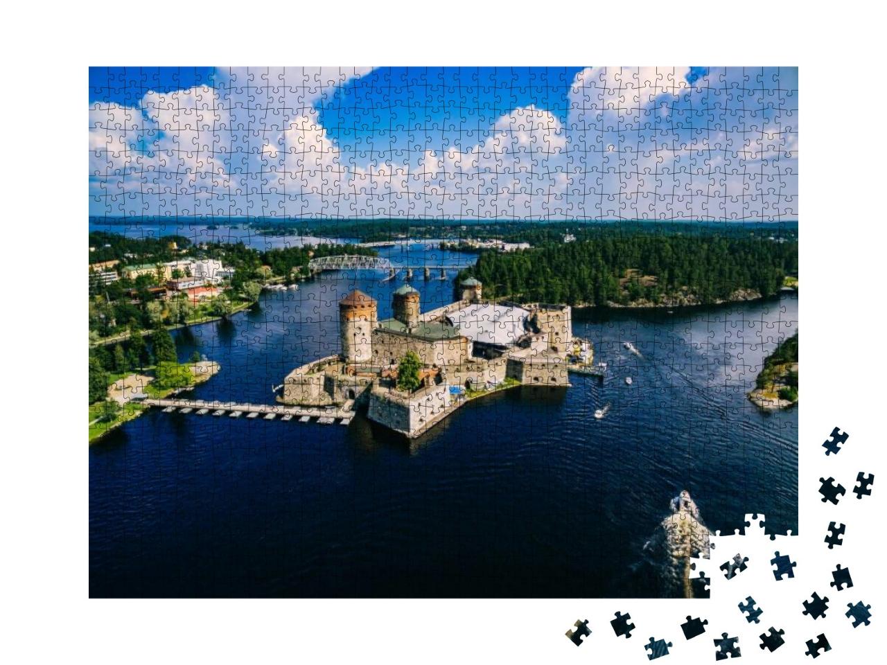 Puzzle 1000 Teile „Mittelalterliche Burg Olavinlinna in Savonlinna, Finnland“