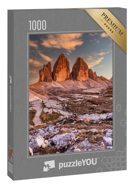 Puzzle 1000 Teile „Die Drei Zinnen am Abend, Südtirol, Italien“
