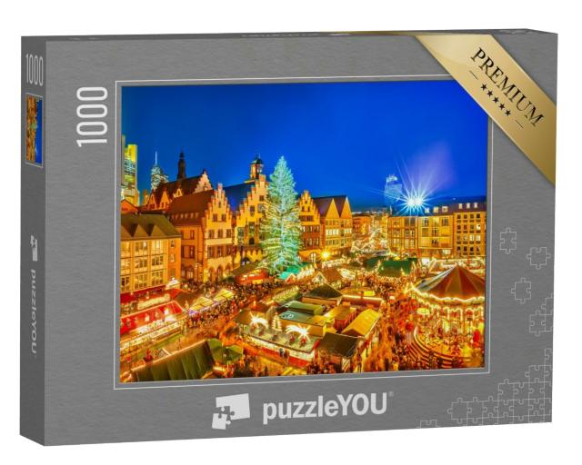 Puzzle 1000 Teile „Traditioneller Weihnachtsmarkt in der Altstadt von Frankfurt, Deutschland“