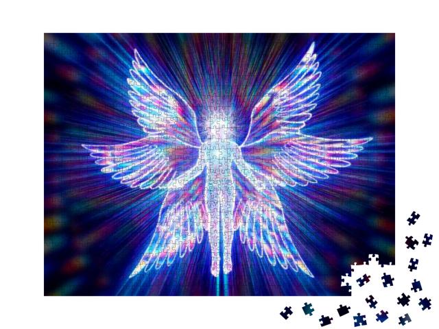 Puzzle 1000 Teile „geflügelte Cherub, eine biblische mythische Kreatur“
